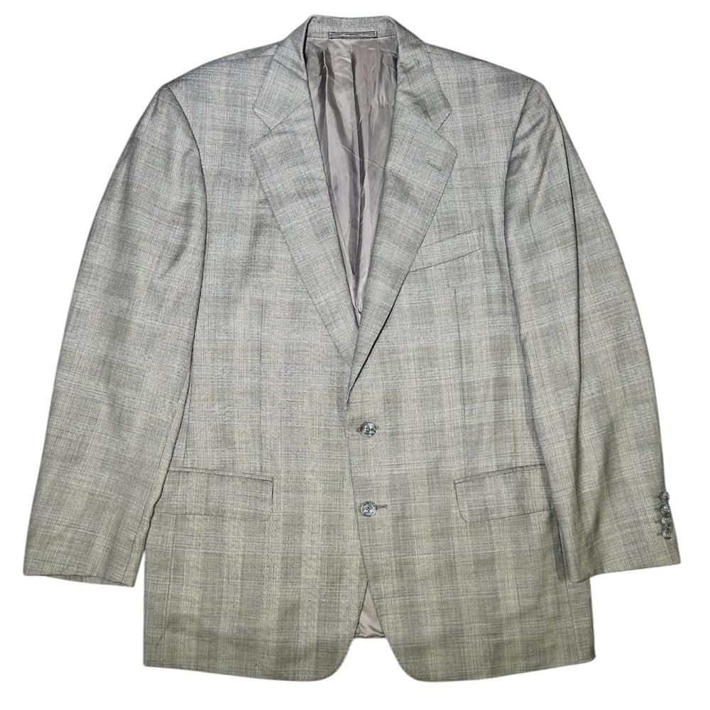 Ermenegildo Zegna 100% Wool Gray Glen Check (Glen Plaid) Sport Coat 56-IT/46-US